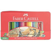 تصویر مداد رنگی فابرکستل 60 رنگ جعبه فلزی مداد رنگی فابرکستل 60 رنگ جعبه فلزی Faber castell