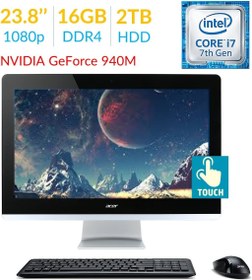 تصویر کامپیوتر همه کاره "23.8 ایسر مدل Acer Aspire / پردازنده Intel Core i7-7700T / رم 16GB DDR4/ هارد 2TB HDD / کارت گرافیک NVIDIA GeForce 940M 