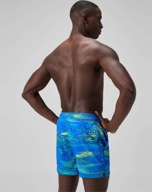 تصویر مایو شلوارکی اسپیدو مدل Redondo Edge Men's Redondo Edge Printed 40cm Swim Shorts Blue/Green