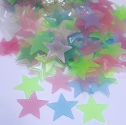 تصویر ستاره شب تاب برچسب دار مناسب اتاق کودک چندرنگ بسته100عددی اقتصادی 