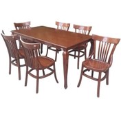 تصویر میز و صندلی ناهارخوری ۶ نفره گالری چوب آشنایی مدل Lah-Mehr6 