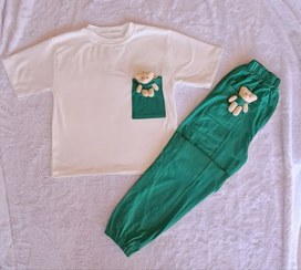 تصویر ست کراپ و شلوار خرسی 