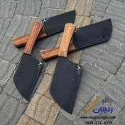 تصویر ساطور صربستانی اصل فولادی | دسته چوبی ساخت استاد صفری زنجان 