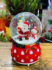 تصویر گوی موزیکال بابانوئل و آدم برفی (پاپیونی) 