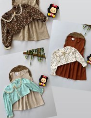 تصویر کت و سارافون مخمل کبریتی دخترانه - کت 