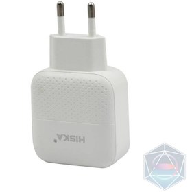 تصویر شارژر دیواری H-111Q هیسکا DUAL USB WALL CHARGER H-111Q