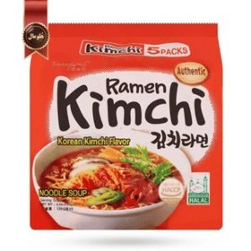 تصویر نودل سامیانگ samyang مدل رامن کیمچی ramen kimchi وزن 120 گرم پک 5 تایی 