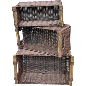 تصویر سبد میوه با دستگیره چوبی 