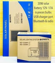 تصویر پکیج روشنایی/پاوربانک شارژی/خورشیدی SG-1230w Home solar light/power bank solar