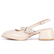 تصویر کفش لوفر زنانه وارداتی پشت باز کرم کد MD158 