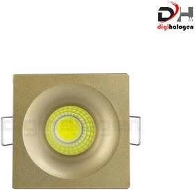 تصویر چراغ چشمی 3 وات یکتا افروز مدل مربع طلایی COB 