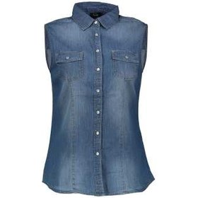 تصویر شومیز جین آستین حلقه ای زنانه - یوپیم ا Women Denim Sleeveless Shirt - Upim Women Denim Sleeveless Shirt - Upim