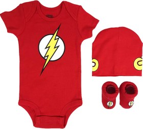 تصویر DC Comics Baby Boy's Superman, Wonder Woman, Flash, Batman 3-pc Set in Gift Box Baby Costume Flash Red 0-6 