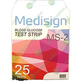 تصویر نوار تست قند خون مدیساین بسته ۲۵ عددی ا Medisign Test Strip Medisign Test Strip