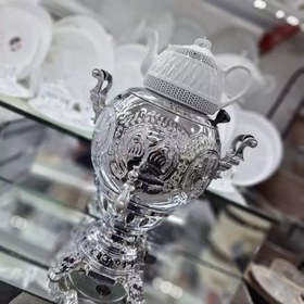 تصویر سماور گازی توپی قلم سه کاره ۶ لیتر بدنه برنجی 