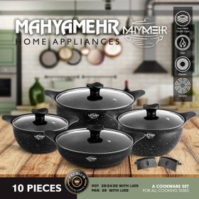 تصویر سرویس قابلمه ۸ پارچه طرح چدن فورج 