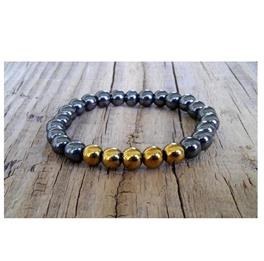 تصویر دستبند حدید طلایی کد 08 