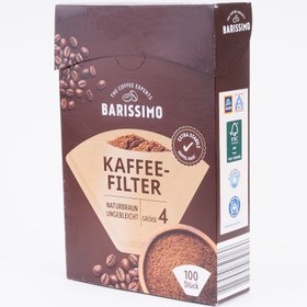 تصویر فیلتر قهوه کاغذی 100 عددی سایز 4 کاپ – kaffee filter ساخت آلمان 