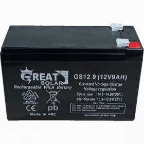 تصویر باتری خشک سیلد اسید 12 ولت 9 آمپر مدل GS12.9 گریت سولار Great Solar 