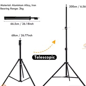 تصویر پایه تلسکوپی آلومینیومی دوربین و موبایل 