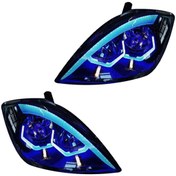 تصویر چراغ جلو اسپرت جمع ساز مدل 3D-Wild رنگ آبی یخی 