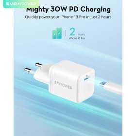 تصویر شارژر دیواری راوپاور مدل RP-PC169 RAVPower RP-PC169 PD 30W Wall Charger GaN