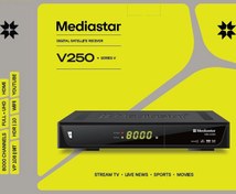 تصویر گیرنده دیجیتال مدیا استار مدل V250 با ریموت کنترل 