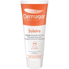 تصویر کرم ضد آفتاب بی رنگ +SPF50 درماگور dermagor مناسب پوست نرمال تا خشک حجم 40 میل 