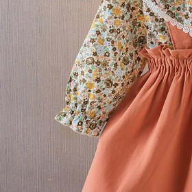 تصویر پیراهن دامنی دخترانه گلدار 