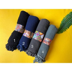 تصویر شال الیاف طبیعی - طوسی 