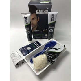 تصویر رنگ مو مردانه قهوه‌ای تیره مارال ۵۰ میلی لیتر Maral Dark Brown Hair Color Kit For Men 50ml