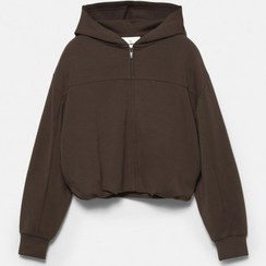 تصویر هودی بادکنکی زنانه قهوه ای پل اند بیر 