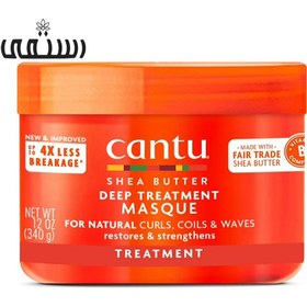 تصویر ماسک موی ترمیم کننده و تغذیه عمیق موهای فر و مجعد شی باتر کانتو Cantu Shea Butter وزن 340 گرم Cantu Shea Butter for Natural Hair Deep Treatment Masque