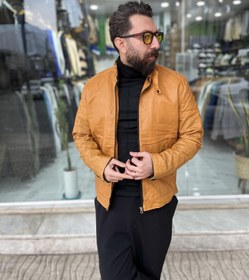 تصویر کت چرم داخل تدی - زرشکی / xl 