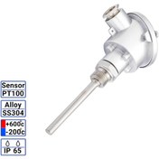 تصویر سنسور pt100 هد دار قطر 6 میل با رزوه دما بالا (رنج دما 200- تا 600+) | تمپ سیس 
