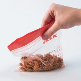 تصویر پاکت زیپ دار ایکیا مدل ISTAD پک 60 عددی IKEA ISTAD Resealable bag, red