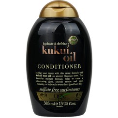 تصویر نرم کننده بدون سولفات آبرسان او جی ایکس مدل Kukui Oil حجم 385 میلی لیتر OGX HYDRATE & DEFRIZZ KUKUI OIL CONDITIONER 385ML