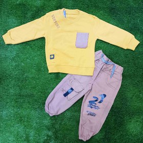 تصویر بلوز و شلوار بیرونی پسرانه - خردلی / ۳۵ 