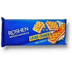 تصویر Roshen ویفر اکسترا کرانچ روشن با طعم شیر و وانیل 142 گرمی Rosen Wafers Sandwich Extra Crunch Milk Vanilla