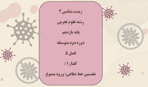 تصویر دانلود پاورپوینت زیست شناسی 2-فصل5-درس 1-نخستین خط دفاعی: ورود ممنوع 