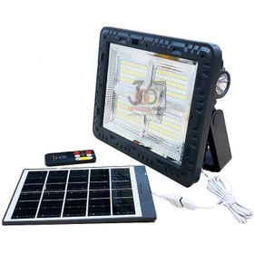 تصویر چراغ اضطراری شارژ خورشیدی 100 وات و ریموت دار OKGO مدل FA-8028 OKGO solar charging emergency light model FA-8028