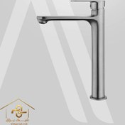 تصویر شیر روشویی پایه بلند البرز روز مدل ونتو کروم مات 