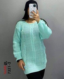 تصویر بلوز بافت درشت زنانه سایز بزرگ مدل ٧٣٢١ 