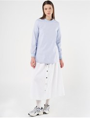 تصویر پیراهن KYR اورجینال زنانه کی وای آر KY-B25-70018 Lace-Up Cotton Tunic Blue 