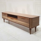 تصویر میز تلویزیون چوب راش اشیک 