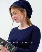 تصویر کلاه جراحی طرح حجاب سرمه ای مدیفرم 