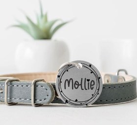 تصویر پلاک mollie - 3 سانت / 3 حک / طلایی 