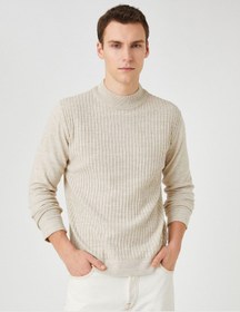 تصویر ژاکت بافتنی یقه نیمه‌تولتی با فیت اسلیم برند Koton Knitwear Sweater Half Turtleneck Slim Fit