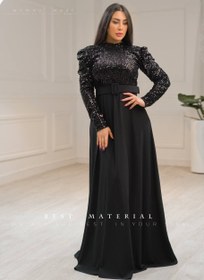 تصویر لباس مجلسی و شب ماکسی مدل شکیرا - نقره ای / سایز 4- 48/50 Dress and long night