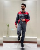 تصویر لباس کار مهندسی مکسون maxon(طوسی-قرمز) 
